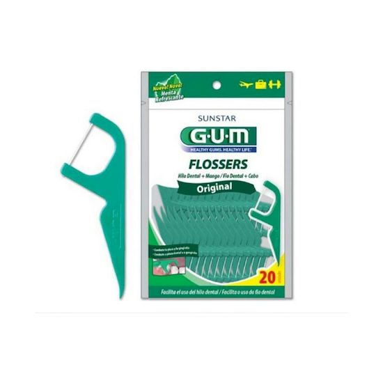 Gum hilo dental flosser menta 20 unidades