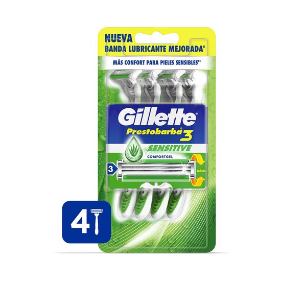 Gillette prestobarba3 sensitive máquinas para afeitar 4u