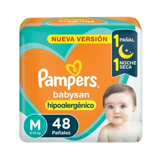 Pañales Pampers Babysan Talle M 48 unidades