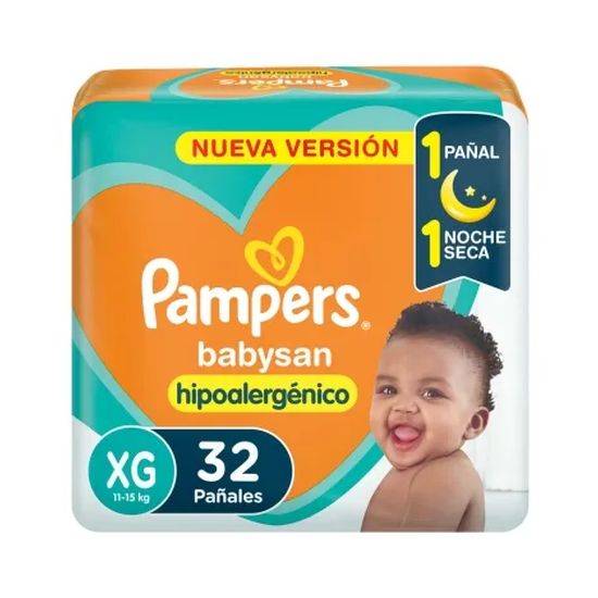 Pañales Pampers Babysan Talle XG 32 unidades