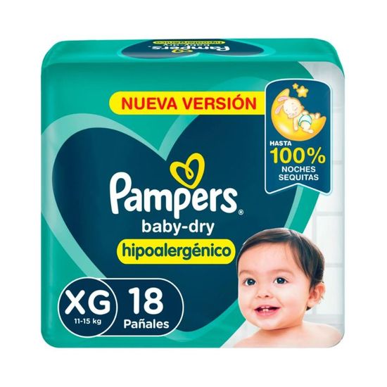 Pañales Baby Dry Hipoalergénico XG 18 Unidades