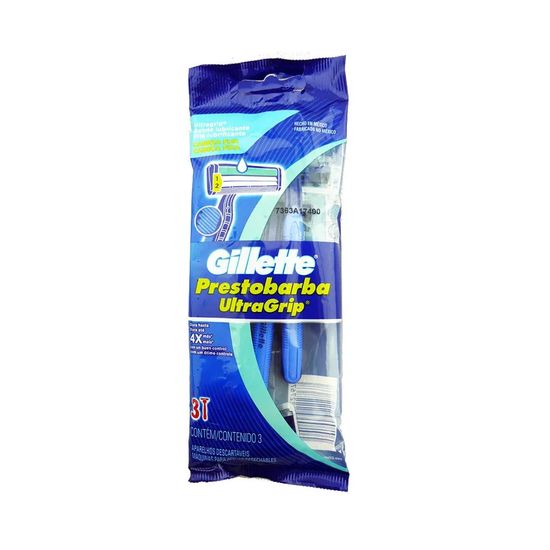 Gillette prestobarba ultragrip máquinas para afeitar 3u