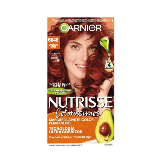 Kit Tintura Nutrisse Colorissimo Tono 6646 Cobrizo Rubi