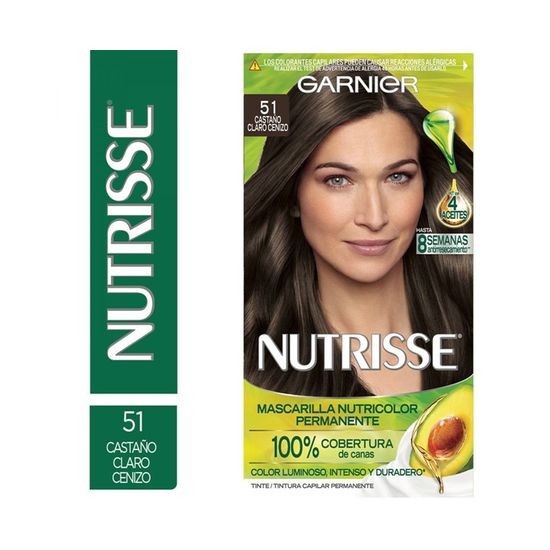 Nutrisse Kit Tintura Clasico Tono 51 Castaño Claro Cenizo