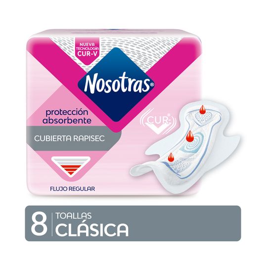 Nosotras Clásica toallitas rapisec 8 unidades