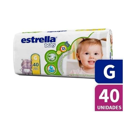 Estrella Baby 12hs Pañal Grande 40 Unidades