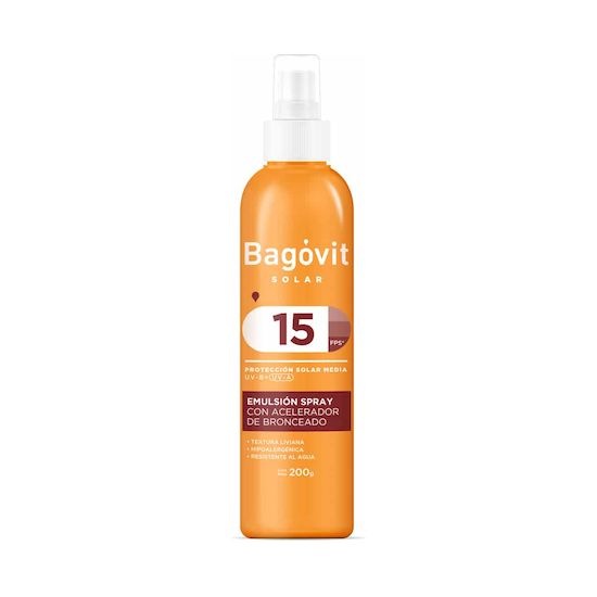 Bagovit solar fps15 aceler bronceado spray 200 ml uv7