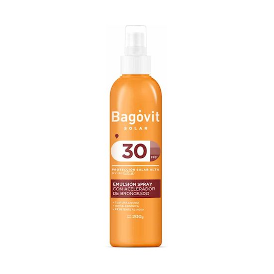 Bagovit solar fp30 con acelerador de bronceado spray 200 gr