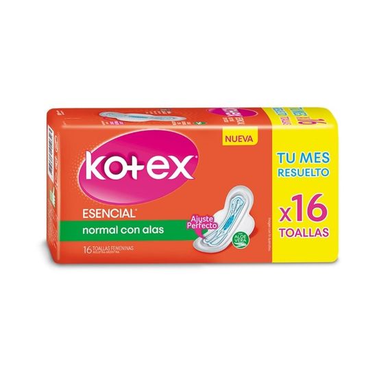 Kotex esencial con alas 16 unidades