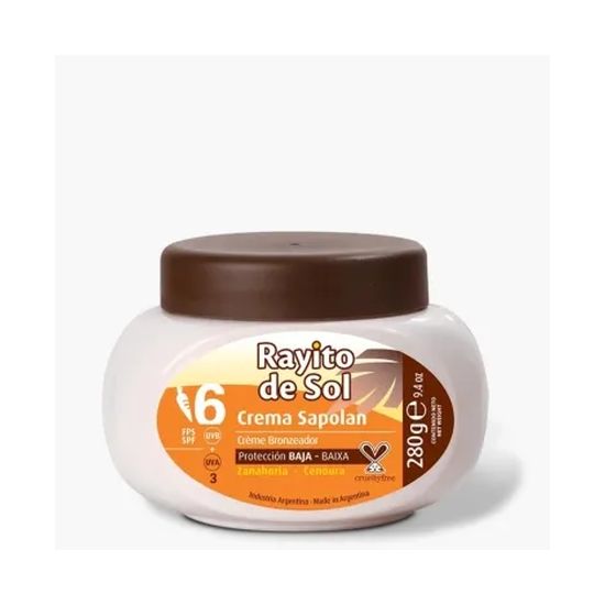 Rayito De Sol Crema Sapolan 240 Ml Fps6 Zanahoria Bronceador