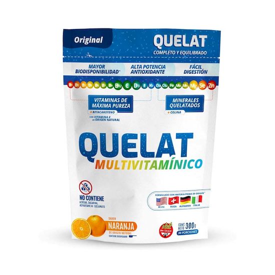 Quelat multivitaminico polvo sabor naranja 300 gr