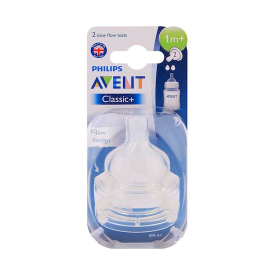 Avent blister tetinas fluir lento 2 unidades 1m+ 2 orificios